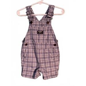 OshKosh B'gosh Baby Boy's Blue Plaid Baby Overalls 12 Months